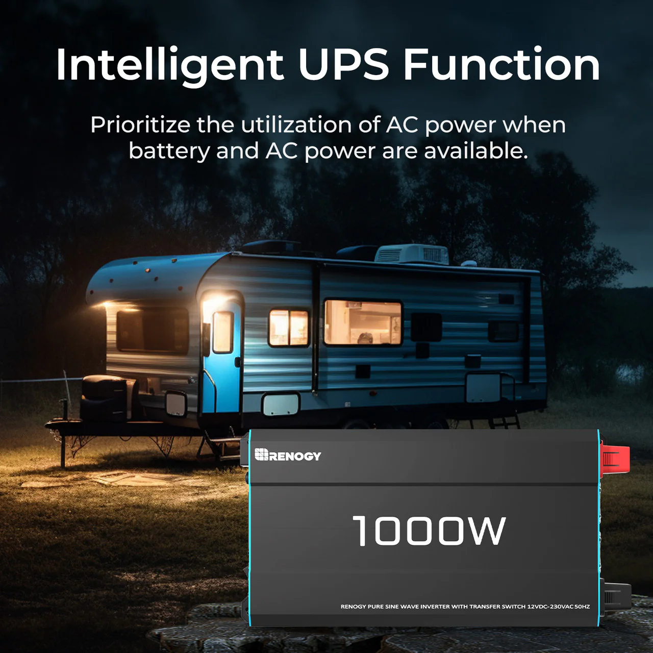 1000W Pure Sine Wave Inverter 12V to 230V with UPS Backup - Image 10
