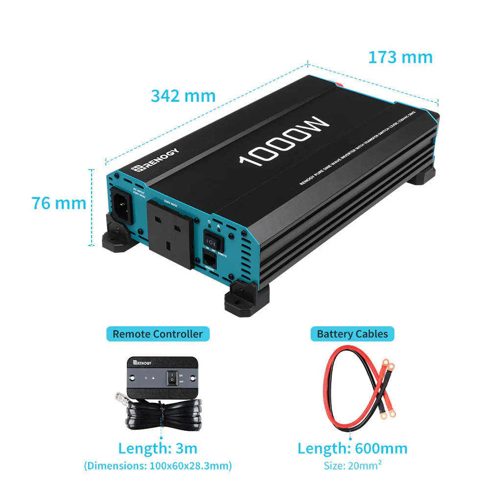 1000W Pure Sine Wave Inverter 12V to 230V with UPS Backup - Image 11