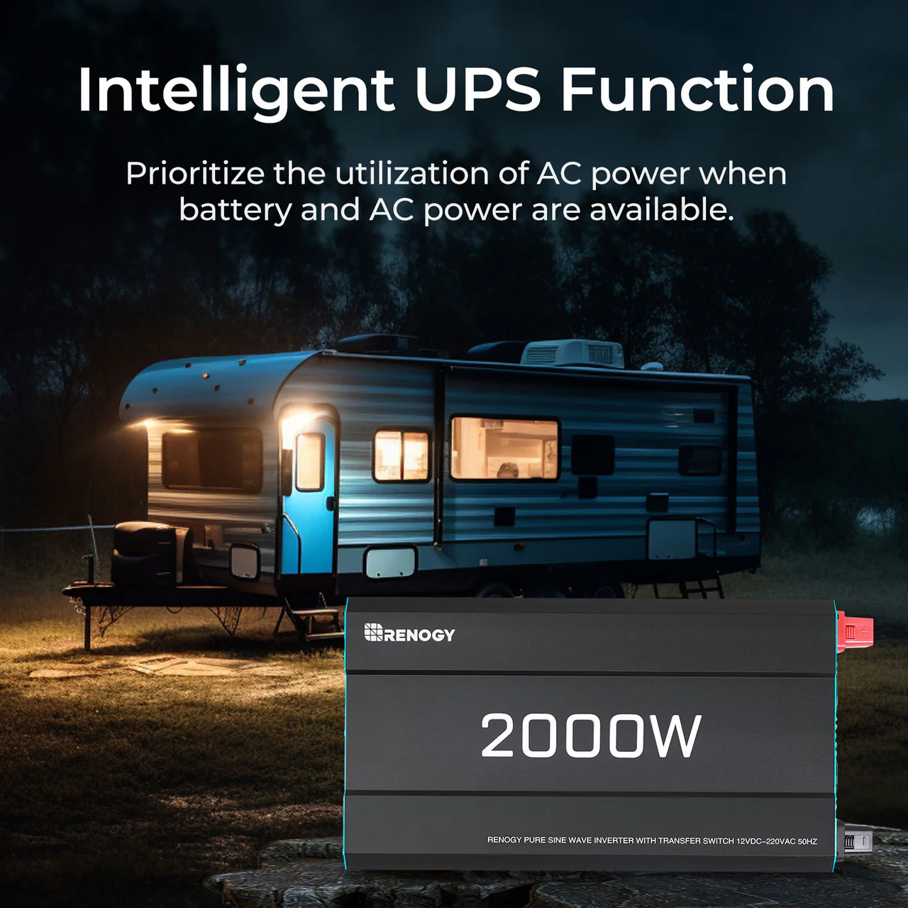 2000W Pure Sine Wave Inverter 12V to 230V with UPS Backup - Image 3