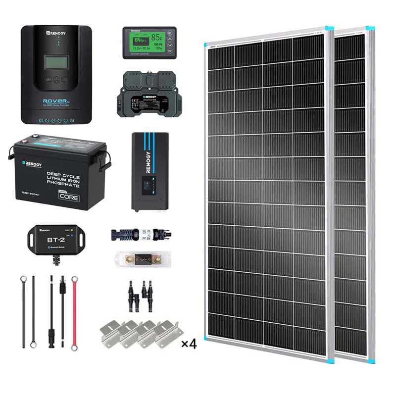 2kWh 400W 12V Solar Panel System w/Solar Panel, Battery, Inverter and Charge Controller - Image 10