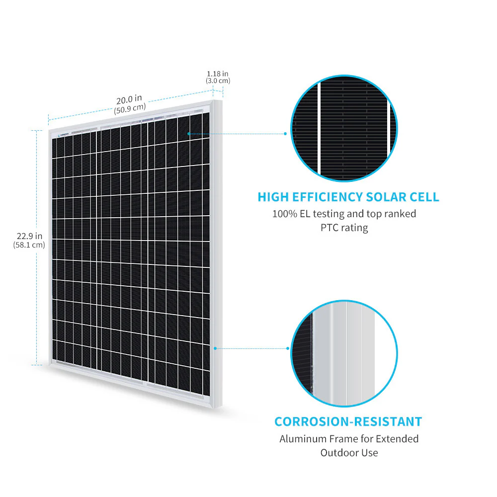 12V 50W Monocrystalline Small Solar Panels - Image 2