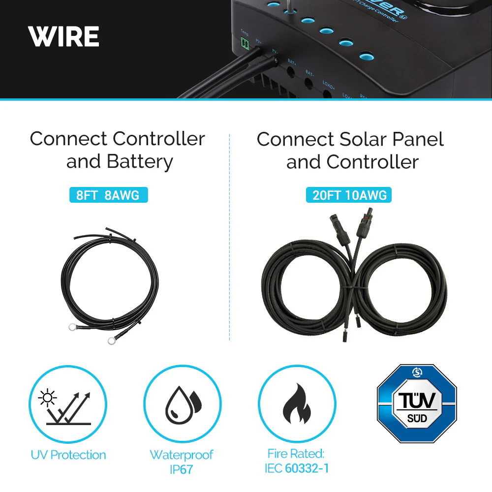 800W 12V/24V Monocrystalline Solar Premium Kit w/Rover 60A Charger Controller - Image 7