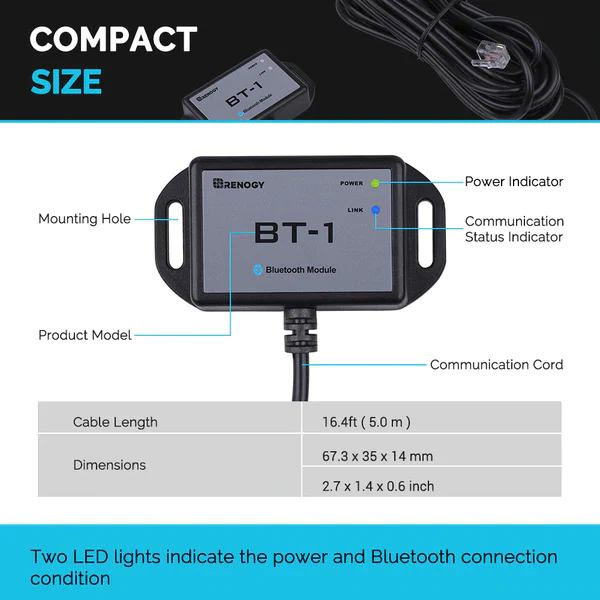 BT-1 Bluetooth Module for Renogy Products w/ RS232 Port - Image 2