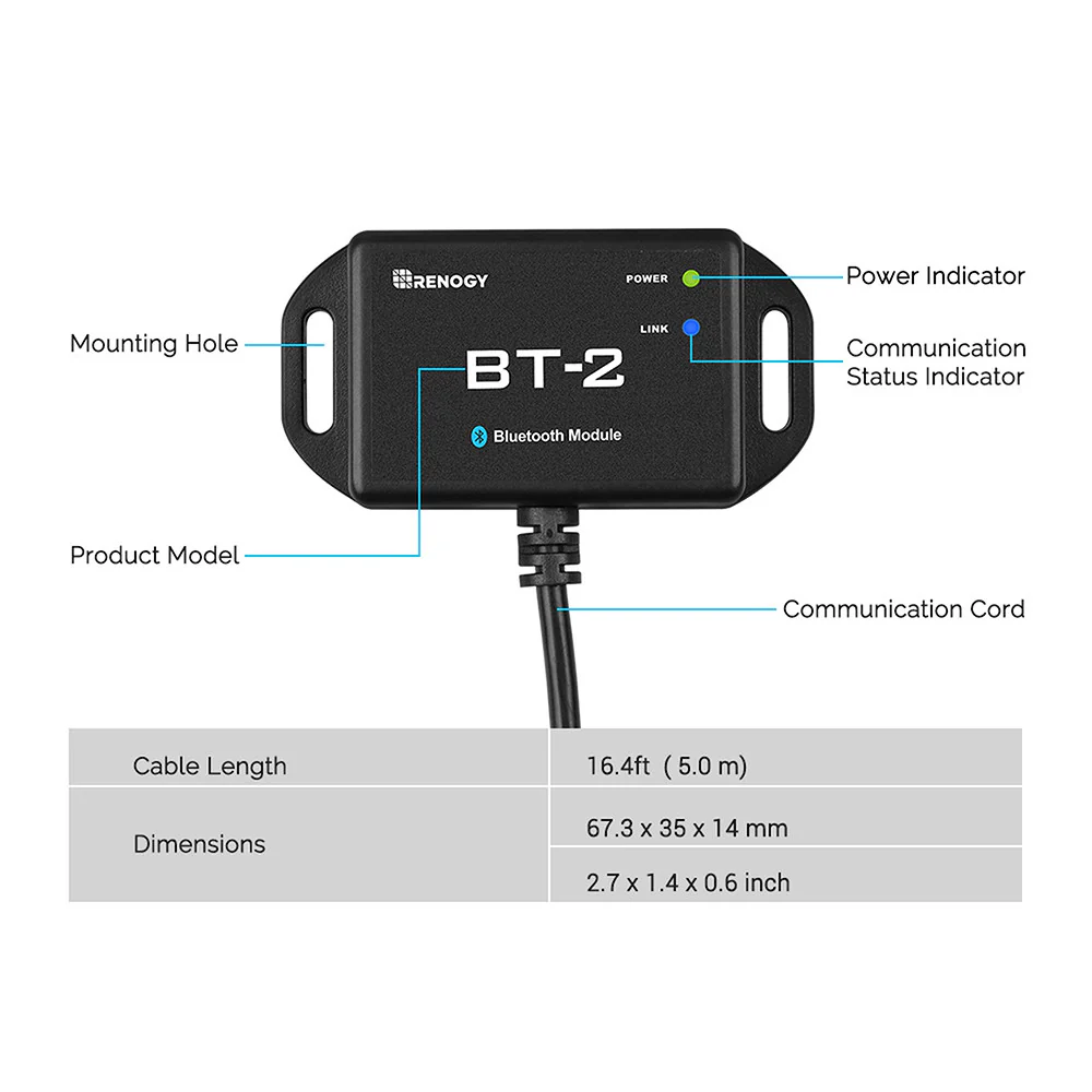 BT-2 Bluetooth Module for Renogy Products w/ RS485 Port - Image 2