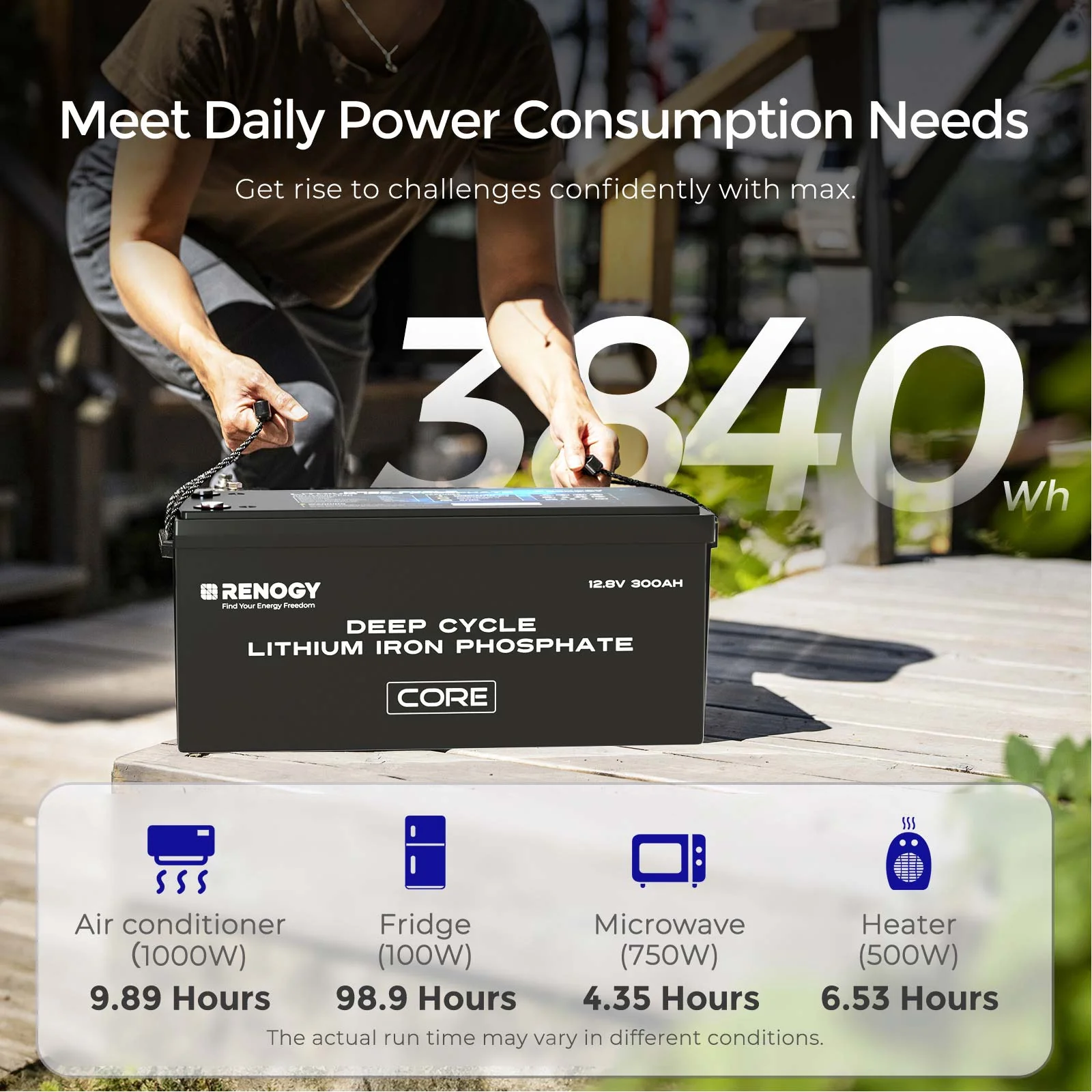 Core - 12V 300Ah Core Series Deep Cycle Lithium Iron Phosphate Battery w/Self-Heating - Image 3