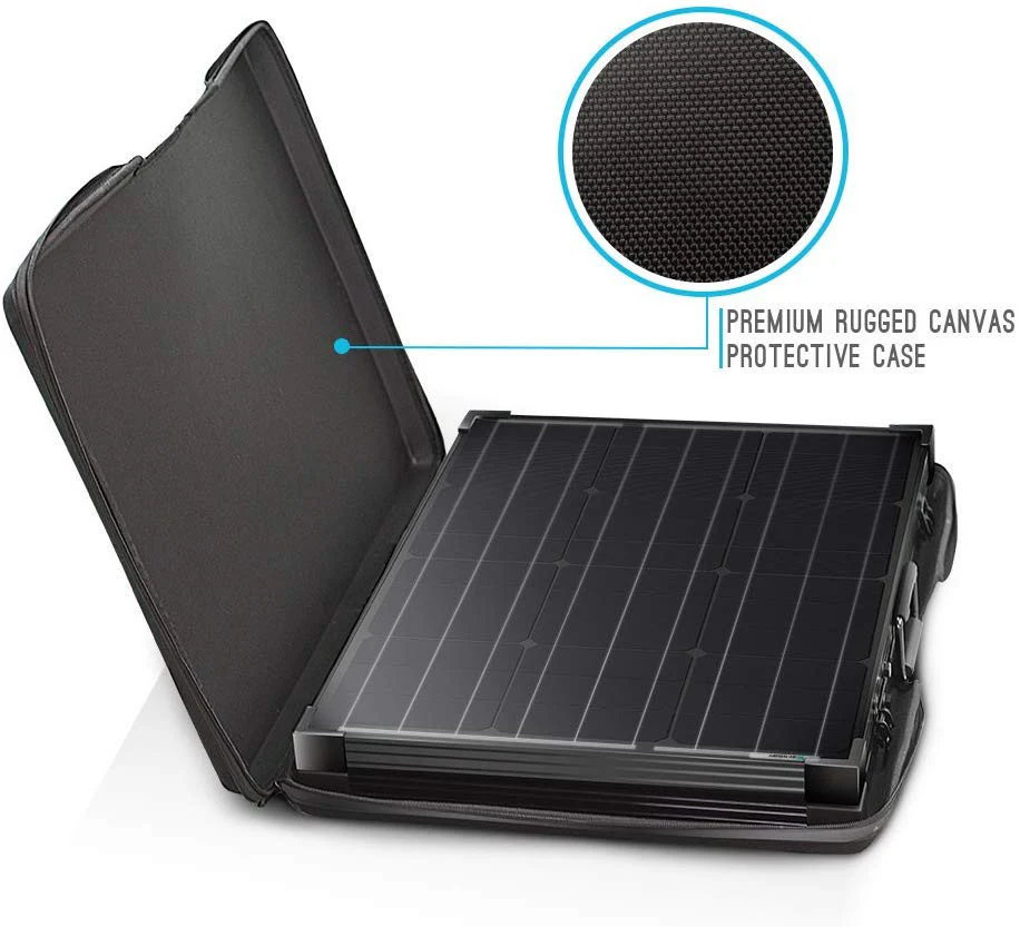 100 Watt 12 Volt Foldable Portable Solar Suitcase Monocrystalline with Waterproof Charge Controller - Image 2