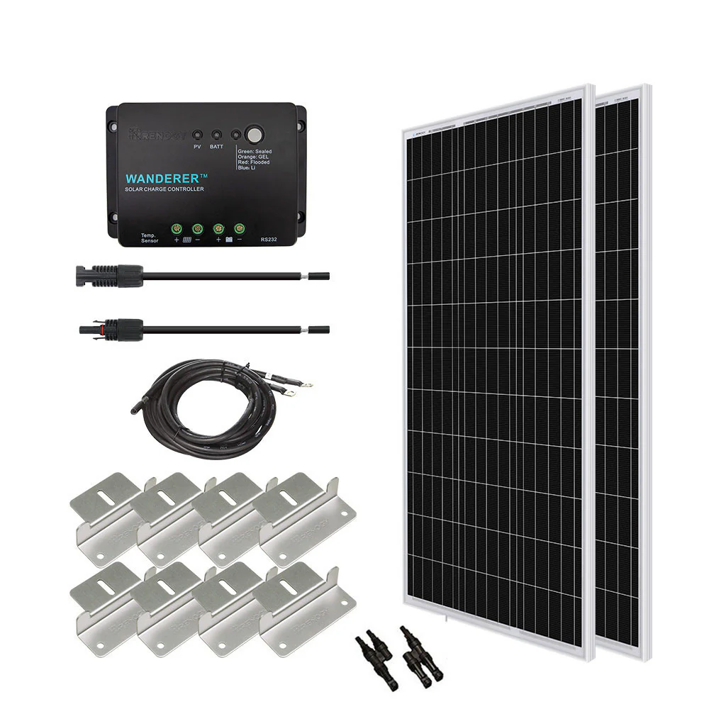 Open Box - 200 Watt 12 Volt Monocrystalline Solar Starter Kit