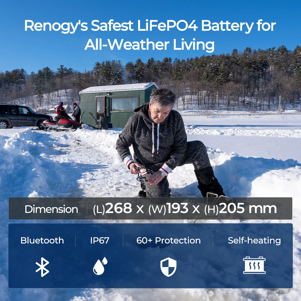 Pro-12V 100Ah Deep Cycle Lithium Iron Phosphate Battery w/Bluetooth & Self-heating Function - Image 8