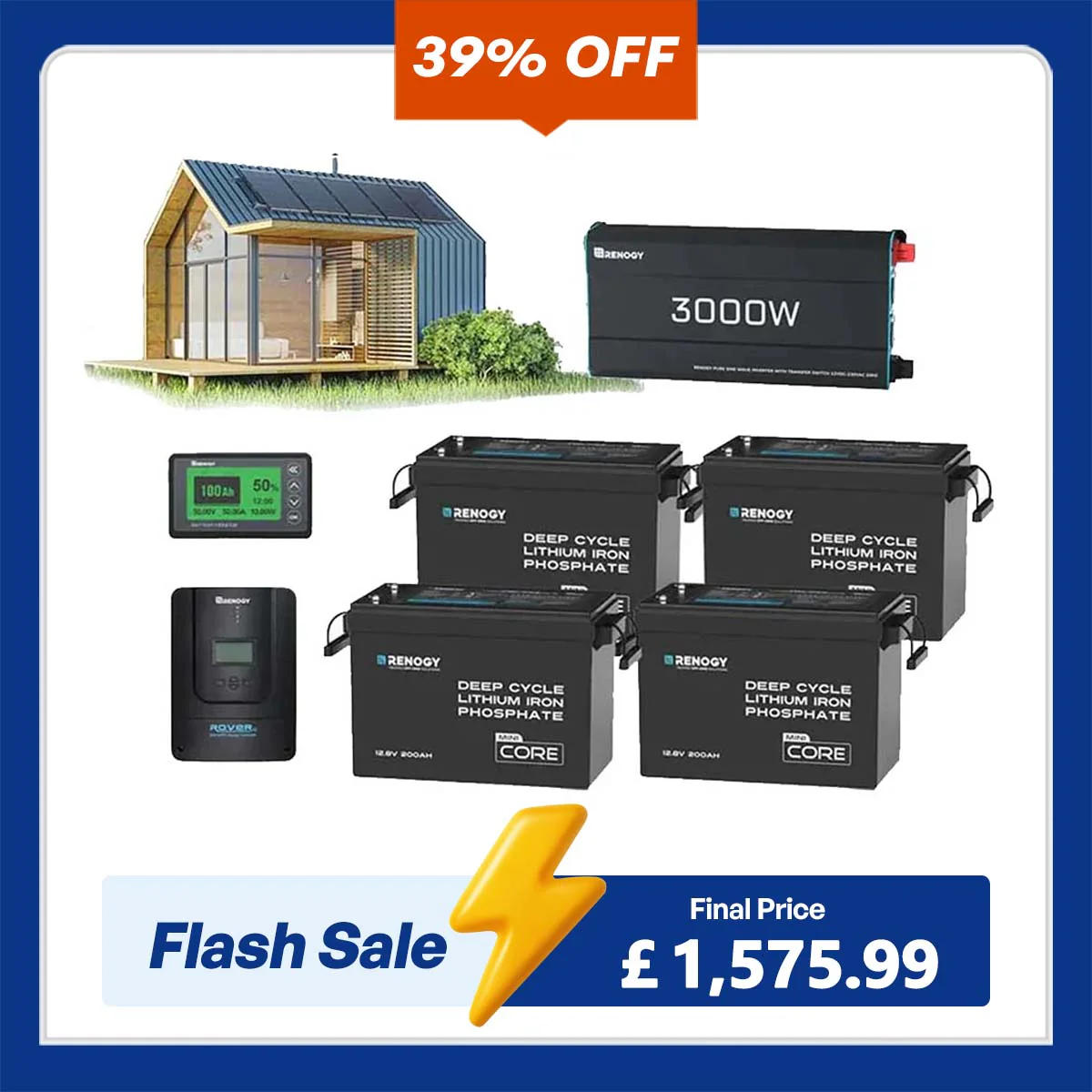 10.24kWh Off-Grid Power Kit | 3000W Inverter, 60A MPPT