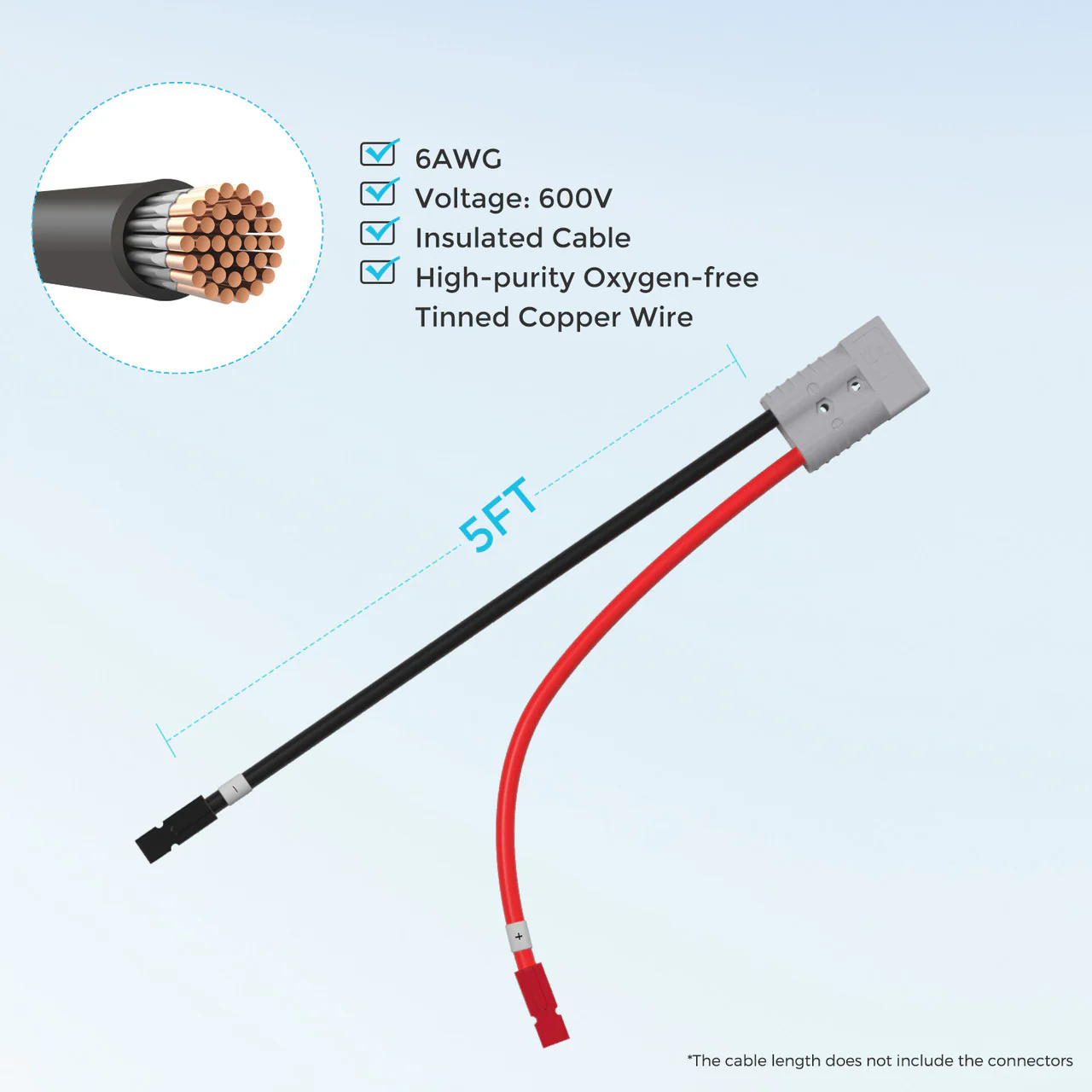 Renogy 5FT 6AWG Anderson Adapter Cable(Anderson PP75 - Anderson SB120) - Image 2