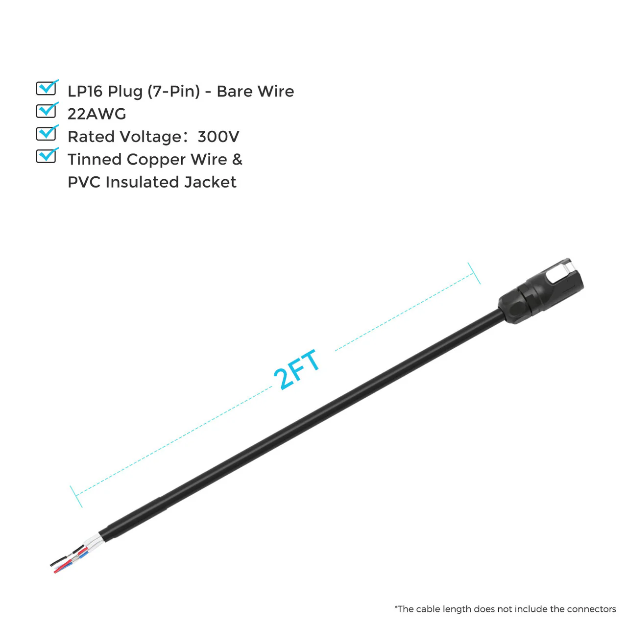 Renogy LP16 Plug (7-Pin) to Bare Wire - Image 2